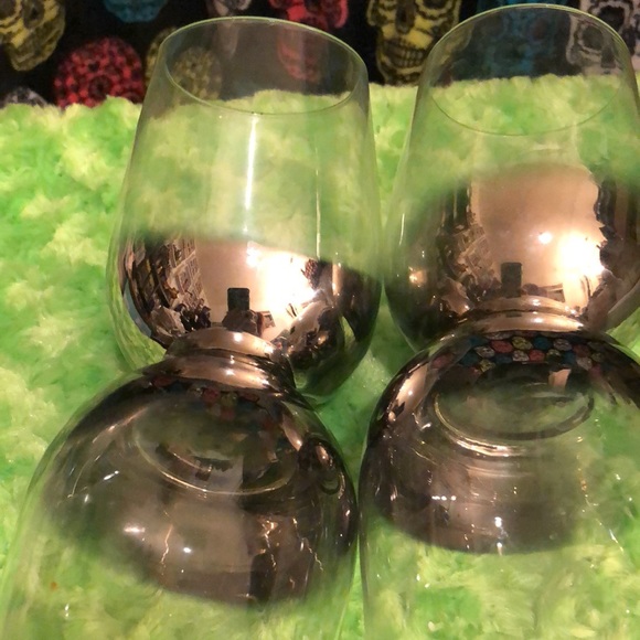 West elm stemless wine glasses metallic mirrored ombré - Picture 3 of 4